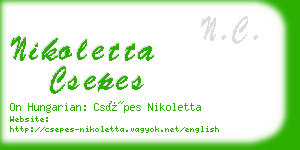 nikoletta csepes business card